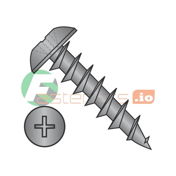Newport Fasteners Wood Screw, #6, 1/2 in, Black Oxide Steel Truss Head Phillips Drive, 10000 PK 731840 - main